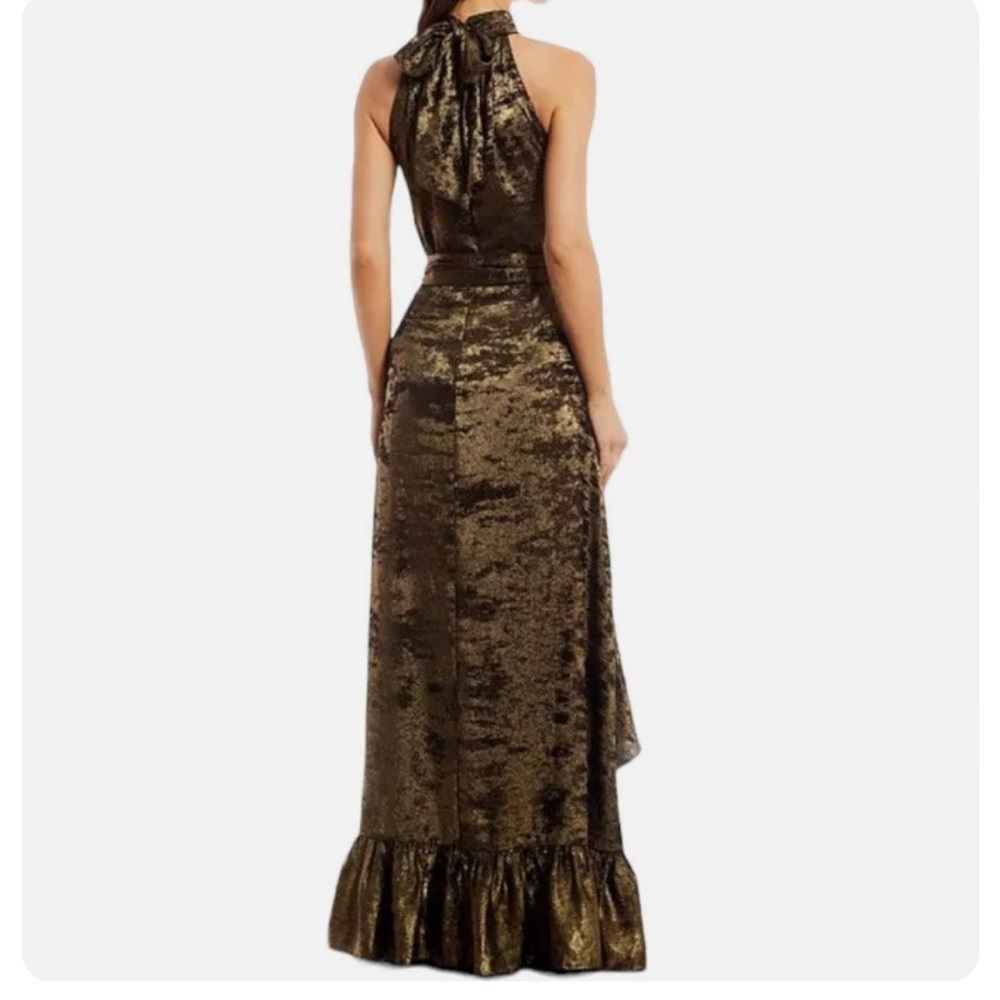 Alex Marie Tiffany Metalic Maxi Ruffle Hem Dress Sz6